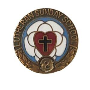 Vintage Lutheran Sunday School 2 Year Pin  1/10 10K Gold Filled  Vintage Religio